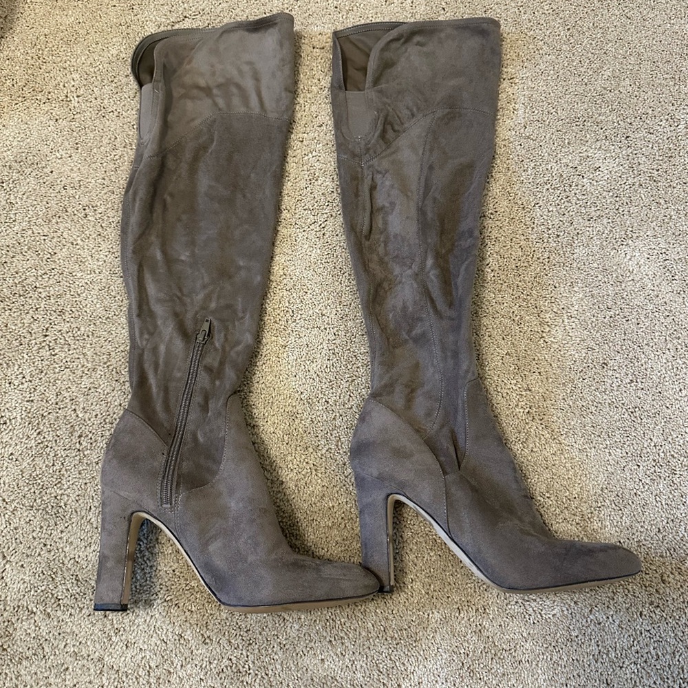 Knee high suede boots